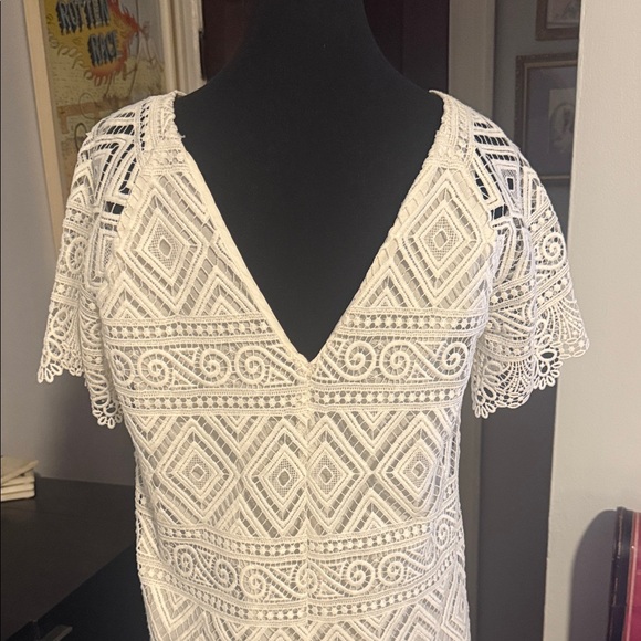 Madewell Ivory Geometric Lace dress - Picture 6 of 7
